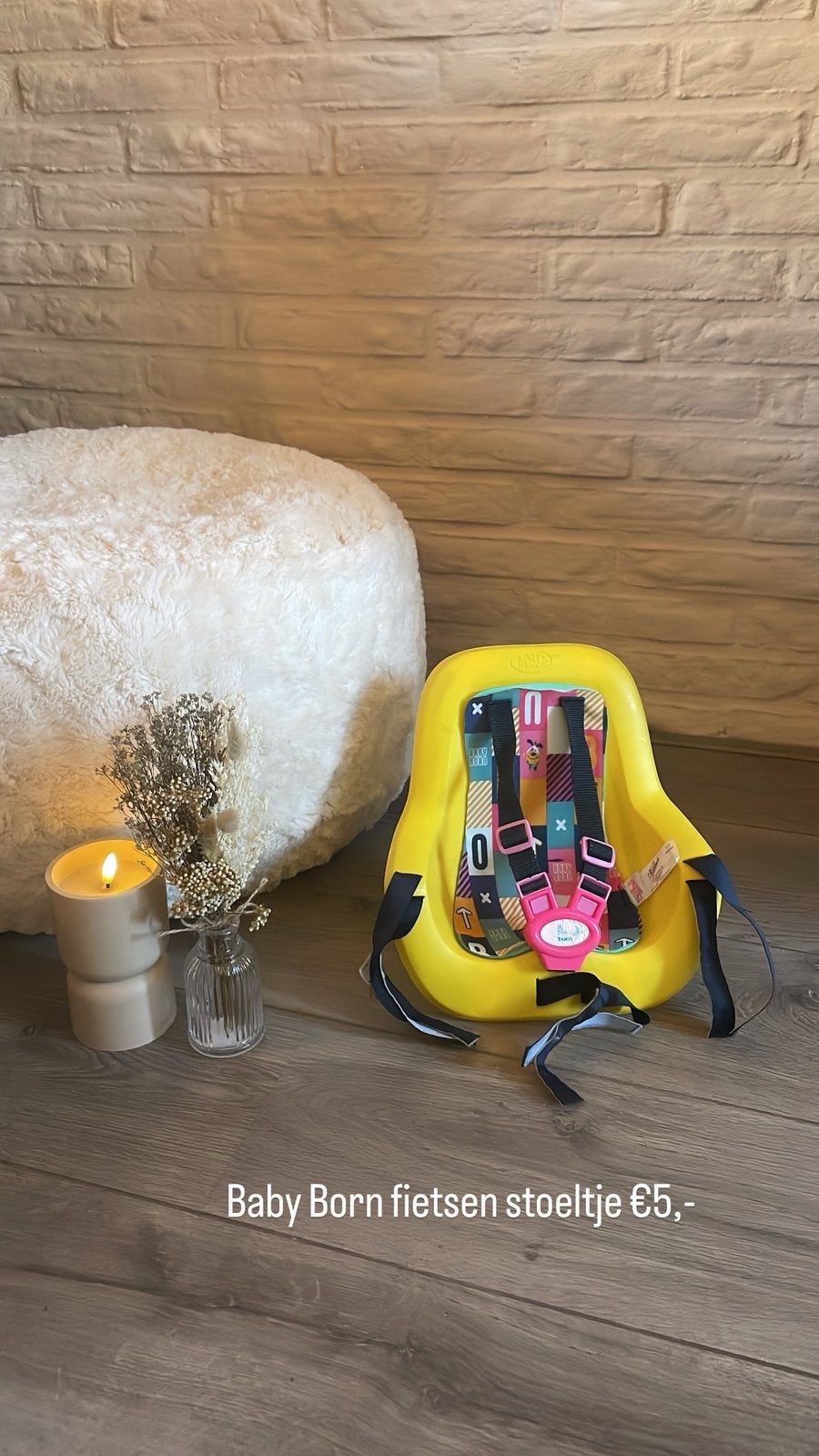 Baby born fietsen stoeltje, Ophalen of Verzenden, Zo goed als nieuw, Poppenhuis