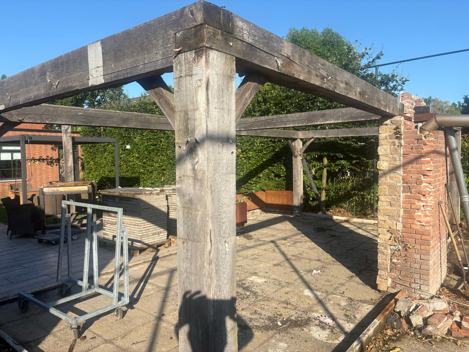 Eiken houten constructie 8 x 4, Ophalen, Gebruikt, Tuinpaviljoen
