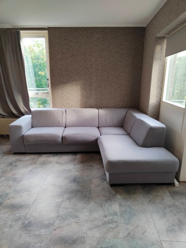 Hoekbank Grijs 2-delig, 250 tot 300 cm, Gebruikt, Modern en comfortabel, 100 tot 125 cm
