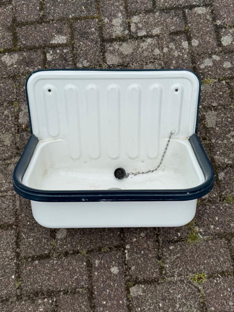 Emaille wasbak gootsteen, Doe-het-zelf en Verbouw, Sanitair, Ophalen, Zo goed als nieuw, Wastafel