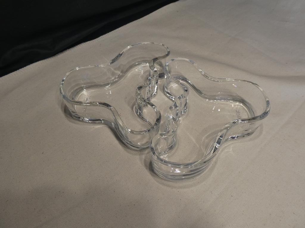 2x Decoratie schaal Iittala Alvar Aalto Helder 4 x 14 cm, Gebruikt, Ophalen of Verzenden, Overige stijlen, Glas