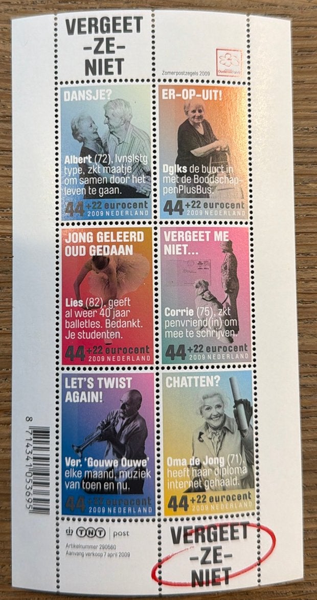 * postzegels pf. Vergeet ze niet. Zomerpostzegels 2009, Ophalen of Verzenden, Na 1940, Postfris