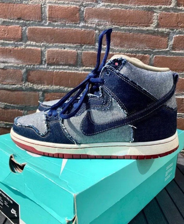 Nike dunk sb denim reese forbes US 9 skateboarding, Blauw, Nike, Ophalen of Verzenden, Sneakers of Gympen