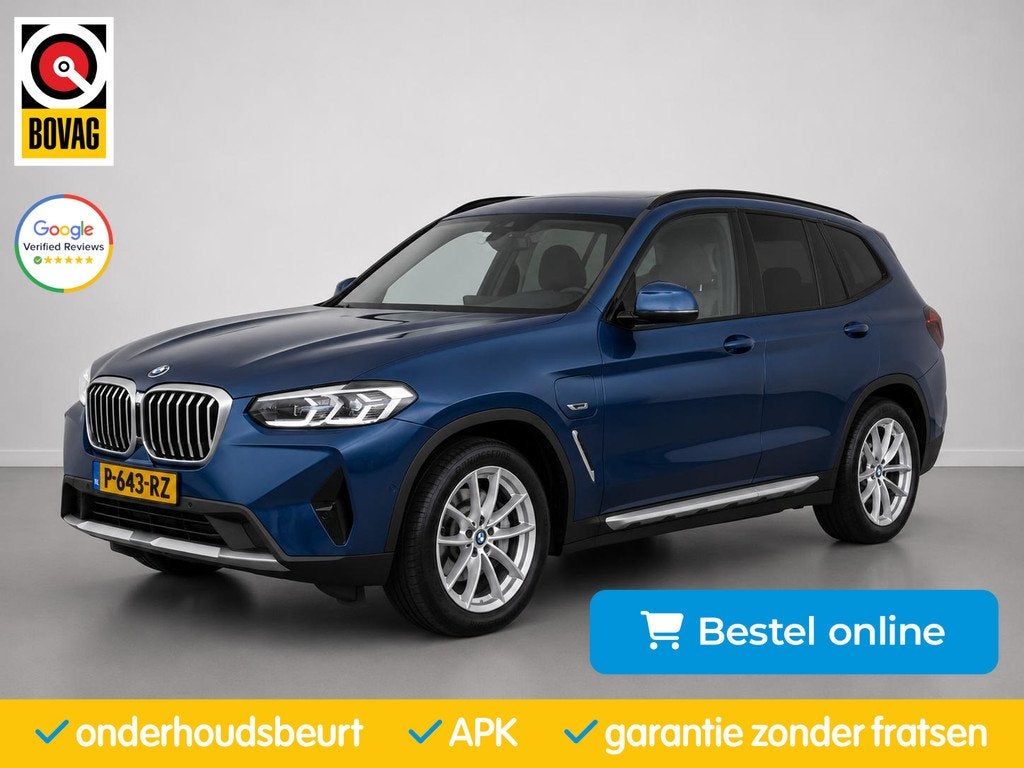 BMW X3 XDrive30e Facelift| Schuifdak|Vol-Leder|Trekhaak|Carp, 1998 cc, Gebruikt, 4 cilinders, Blauw