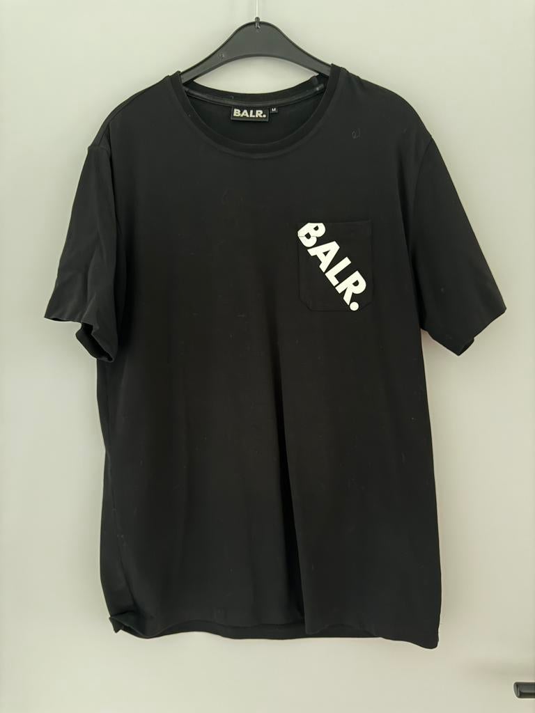 BALR. T-shirt Zwart met Wit Logo - Maat M, Kleding | Heren, T-shirts, Ophalen of Verzenden, Zo goed als nieuw, Maat 48/50 (M)