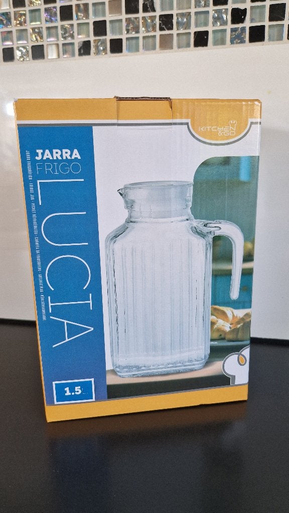 Glazen waterkan, NIEUW, Glas of Glazen, Nieuw, Ophalen of Verzenden, Glas