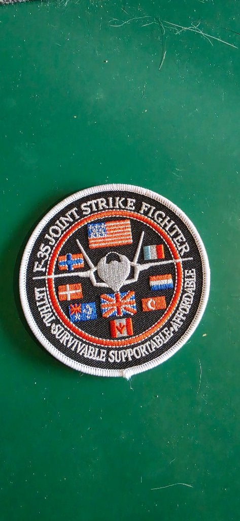 F35 patch, Verzamelen, Ophalen of Verzenden, Luchtmacht, Nederland, Embleem of Badge