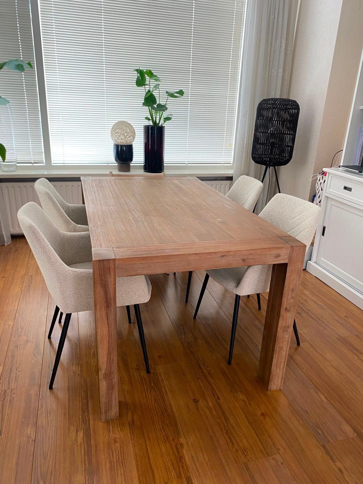 Houten eettafel, Ophalen, Gebruikt, 50 tot 100 cm, 150 tot 200 cm