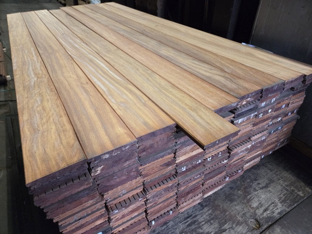 Spotprijs 3 bundels hardhout vlonderplanken € 4,25 p/m1, Planken, Nieuw, Ophalen of Verzenden, Hardhout