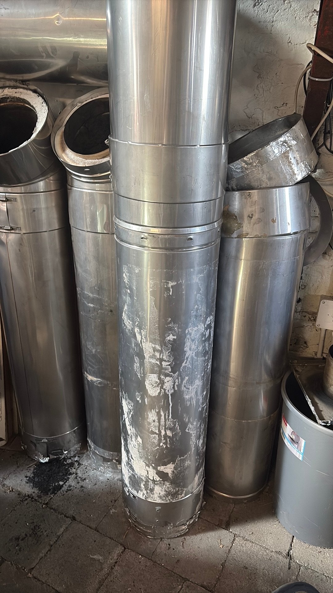 RVS ROOKANAALdubbelwandig 200 mm inwendig, Ophalen, Zo goed als nieuw, 100 tot 250 mm, Rvs