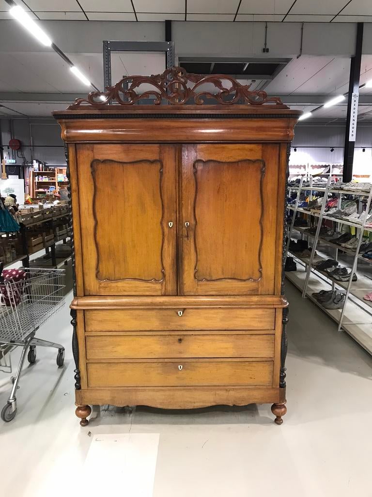 Antiek Hollands Eiken Kabinet 1850, Antiek en Kunst, Ophalen of Verzenden