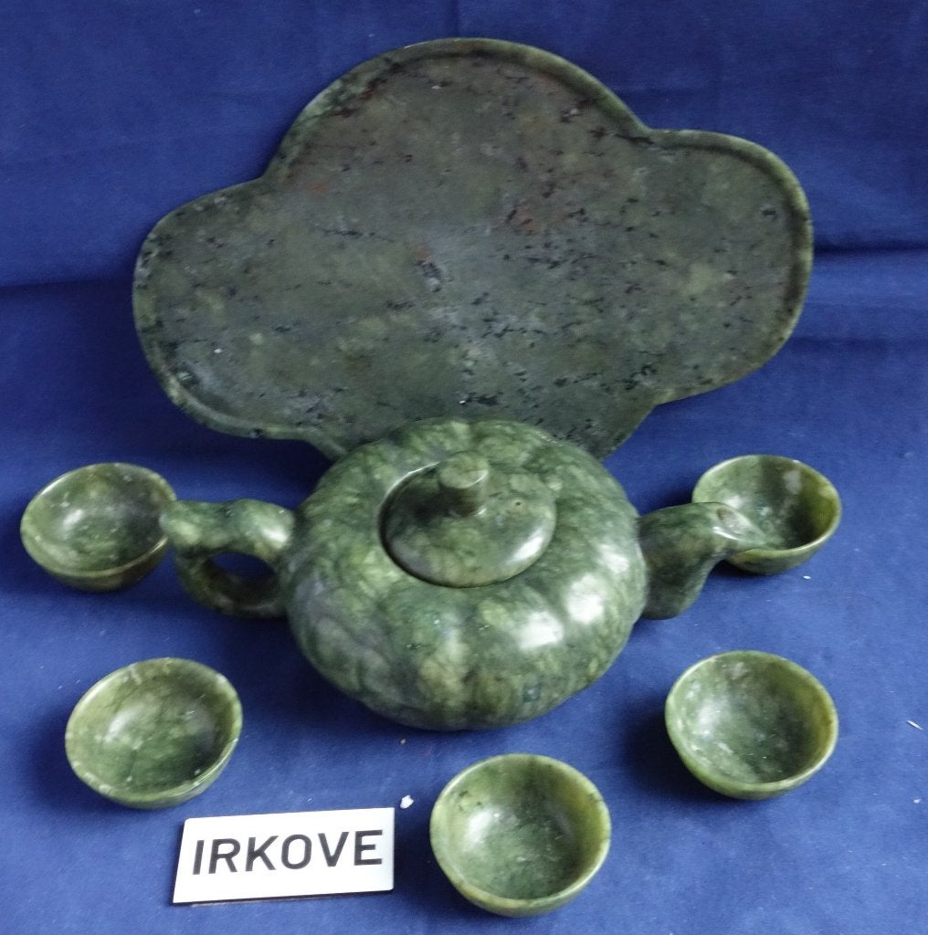 CHINESE THEE SET VAN ONYX * In Doos *, Antiek en Kunst, Antiek | Servies compleet, Verzenden