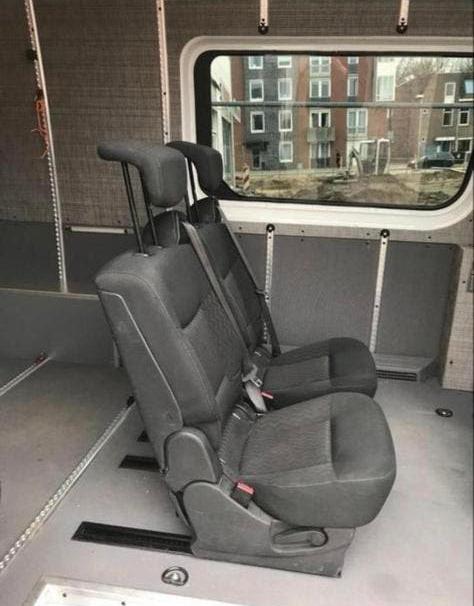 Zwart stoffen stoelen 3p gordel camper bus oldtimer zelfbouw, Ophalen of Verzenden