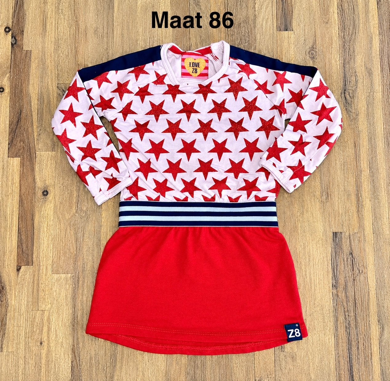 Z8 Maria jurkje lichtroze met glitter sterren maat 86, Ophalen of Verzenden, Gebruikt, Meisje, Jurkje of Rokje