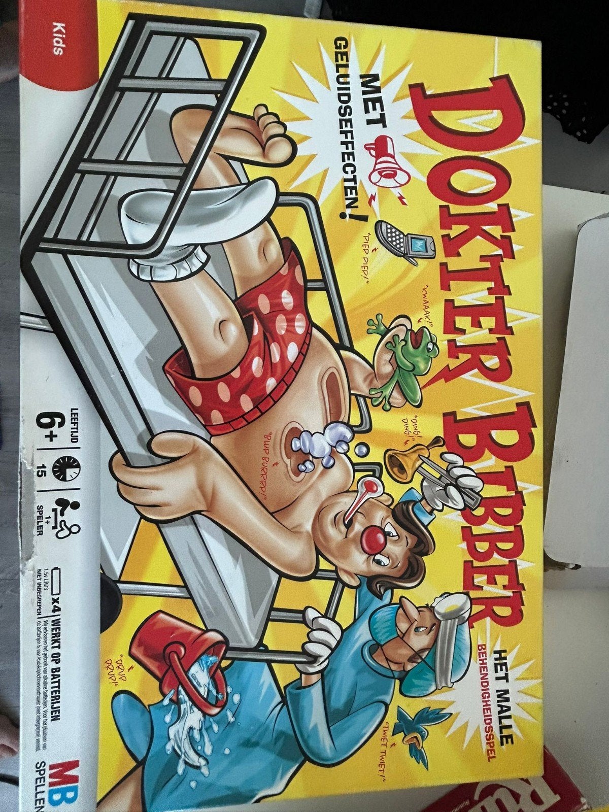 Dokter Bibber spel met geluidseffecten, Een of twee spelers, Ophalen of Verzenden, Gebruikt, MB Spellen