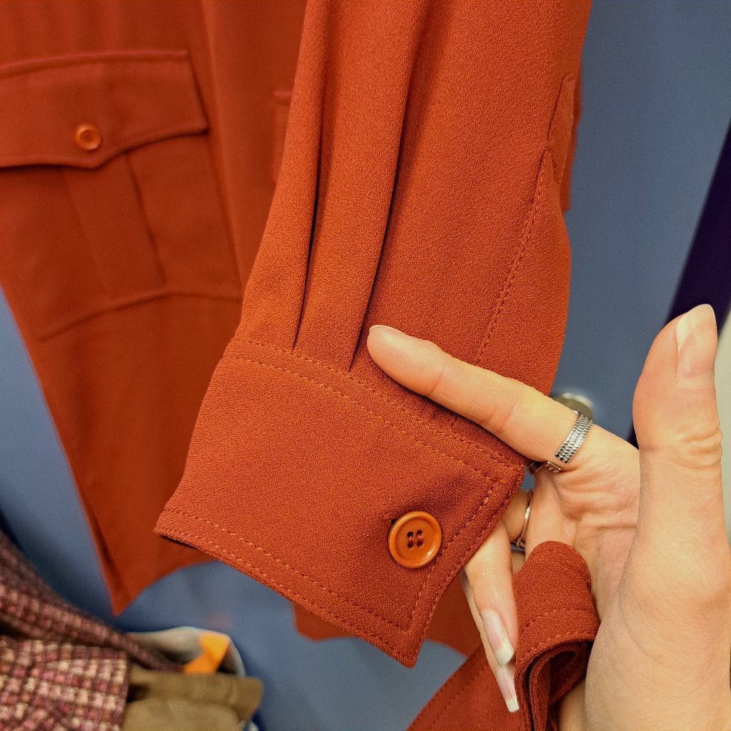 Aspesi jurk als nieuw blousemodel roest rood/bruin 38 47490, Maat 38/40 (M), Aspesi, Aspesi, .