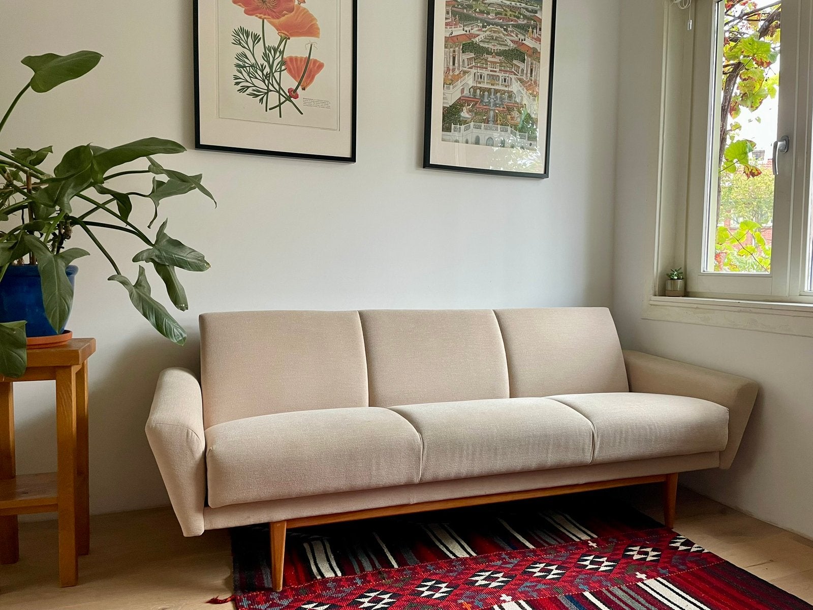 Vintage bank, Ophalen, Tweepersoons, 75 tot 100 cm, Zo goed als nieuw