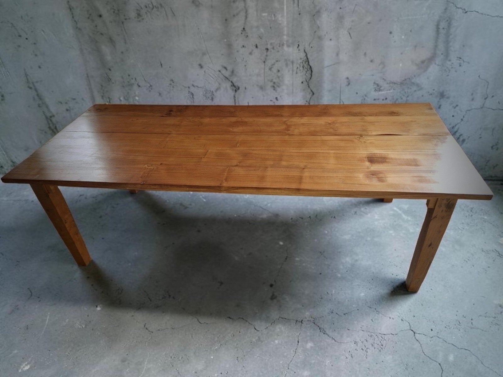 Eiken kloostertafel, Ophalen, Eikenhout, 200 cm of meer, 50 tot 100 cm