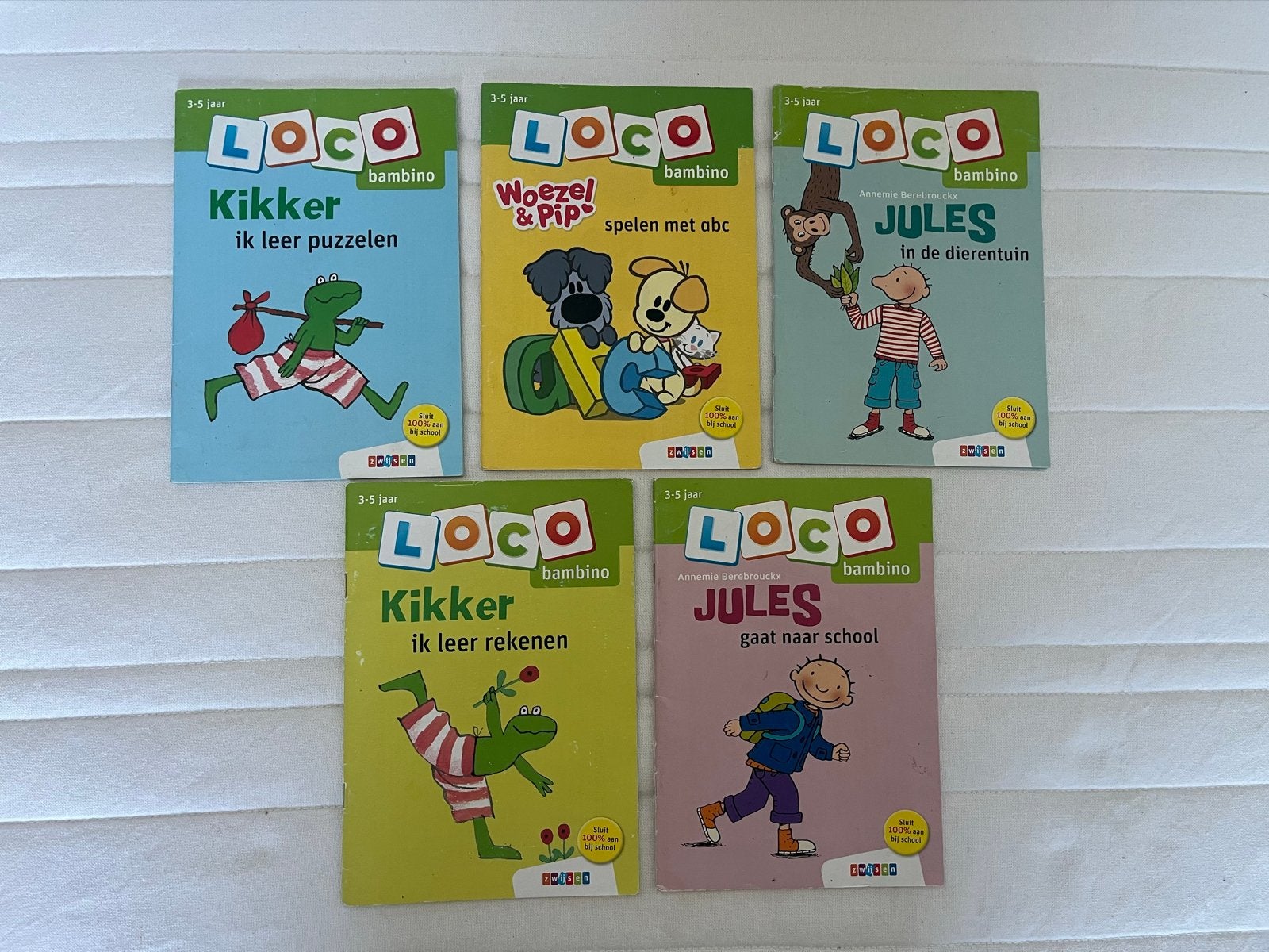 Loco Bambino Boekjes - Kikker, Woezel & Pip, Jules (5 stuks), Kinderen en Baby's, Ophalen of Verzenden, Gebruikt, Knutselen