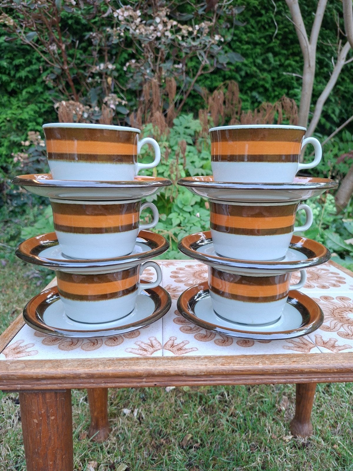 Vintage Rörstrand Annika kop en schotels, Vintage, Ophalen of Verzenden, Zo goed als nieuw, Kop(pen) en/of Schotel(s)