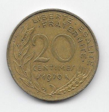 Frankrijk 20 centimes 1970 KM# 930, Verzenden, Frankrijk, Losse munt