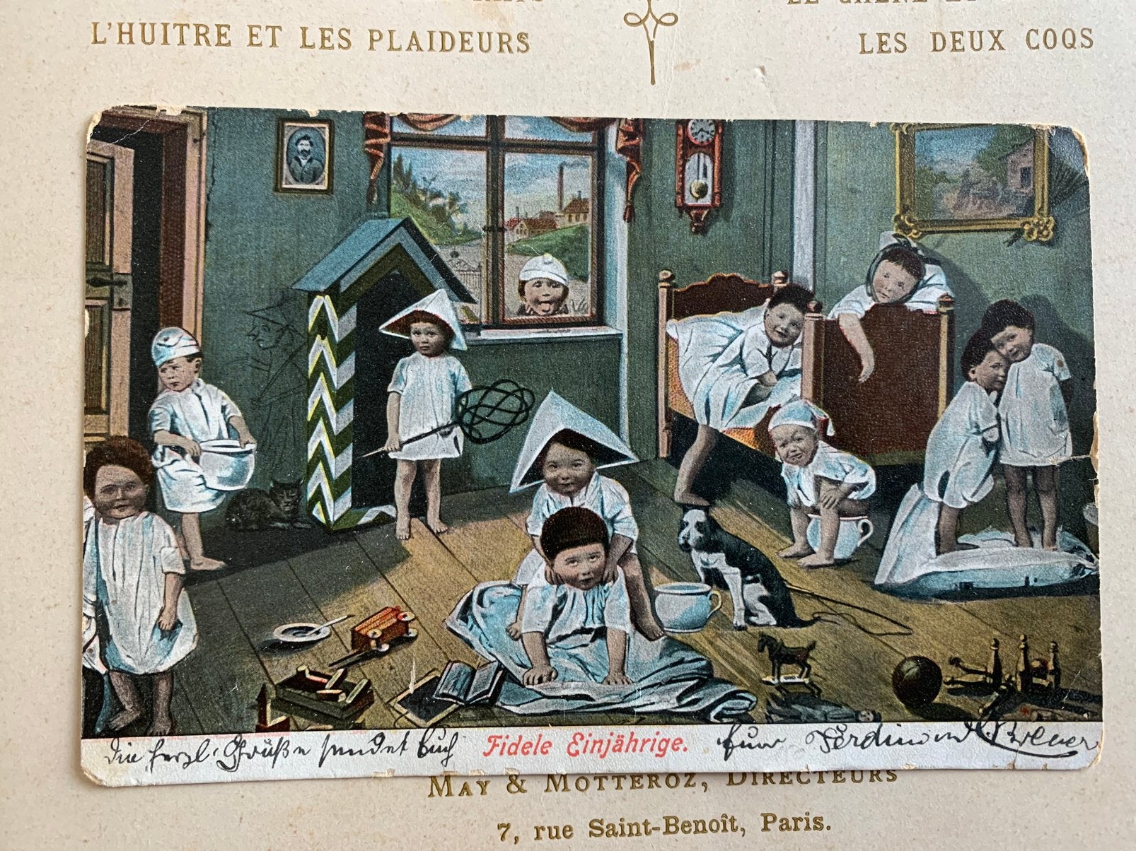 Fidele Einjährige - baby’s met speelgoed (BA), Verzamelen, Ansichtkaarten | Themakaarten, Ophalen of Verzenden, Voor 1920, Gelopen