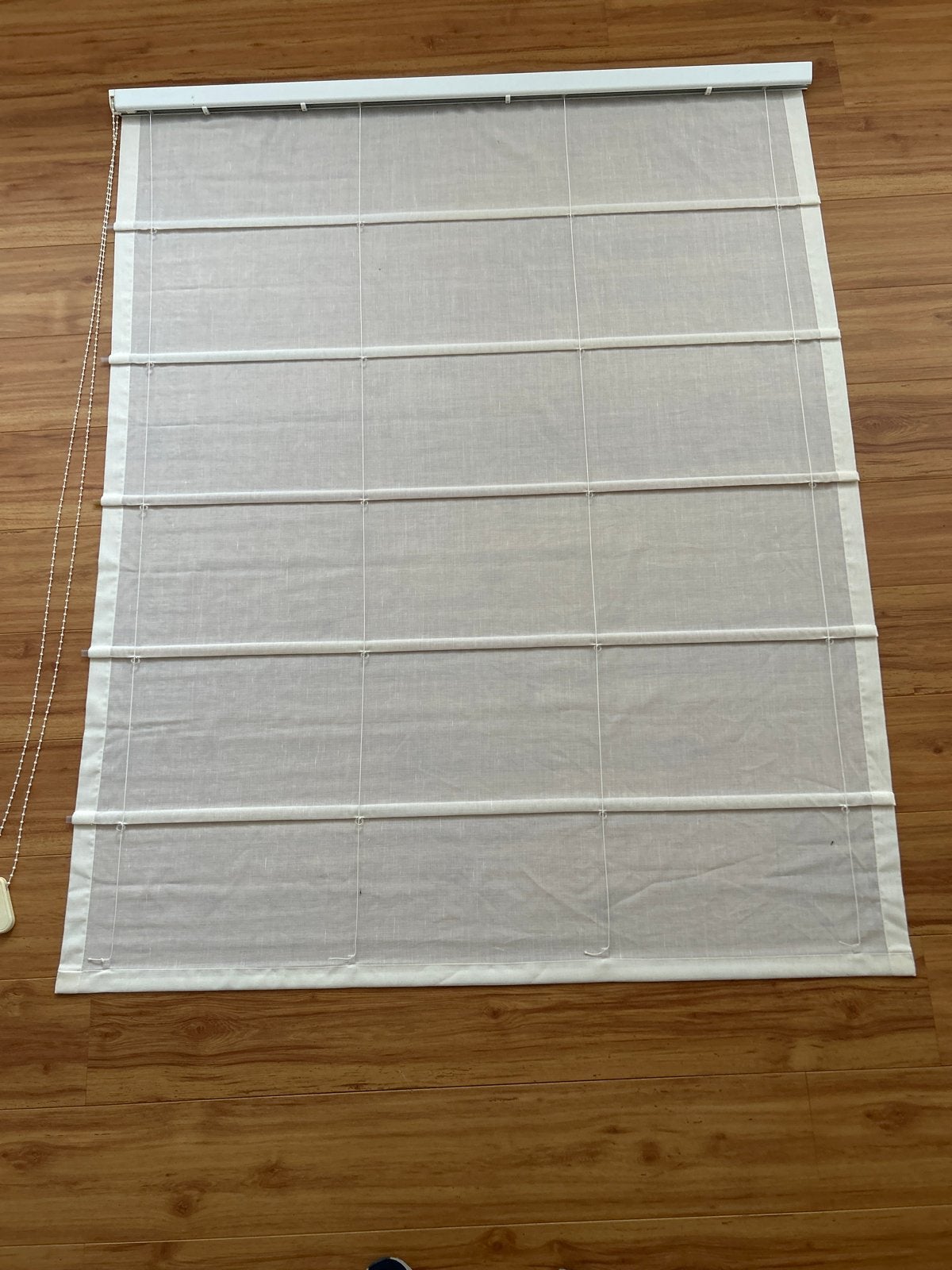 Crème Vouwgordijn Katoen 133x163 cm met ophangbeugels, Ophalen, Zo goed als nieuw, Crème