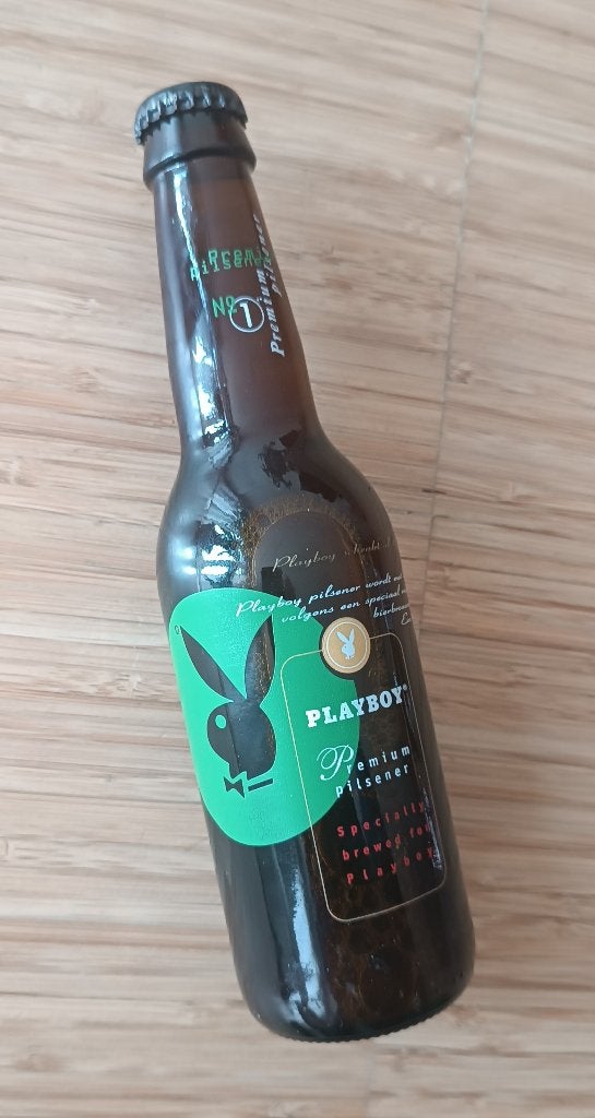 Vintage Playboy Premium Pilsener ongeopend, De Kroon, 90's, Ophalen of Verzenden, Zo goed als nieuw, Flesje(s), Overige merken