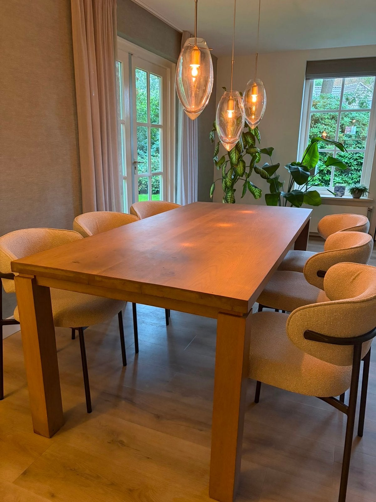 Eiken eettafel 195x95 cm, Huis en Inrichting, Ophalen, Gebruikt, Eikenhout, 50 tot 100 cm