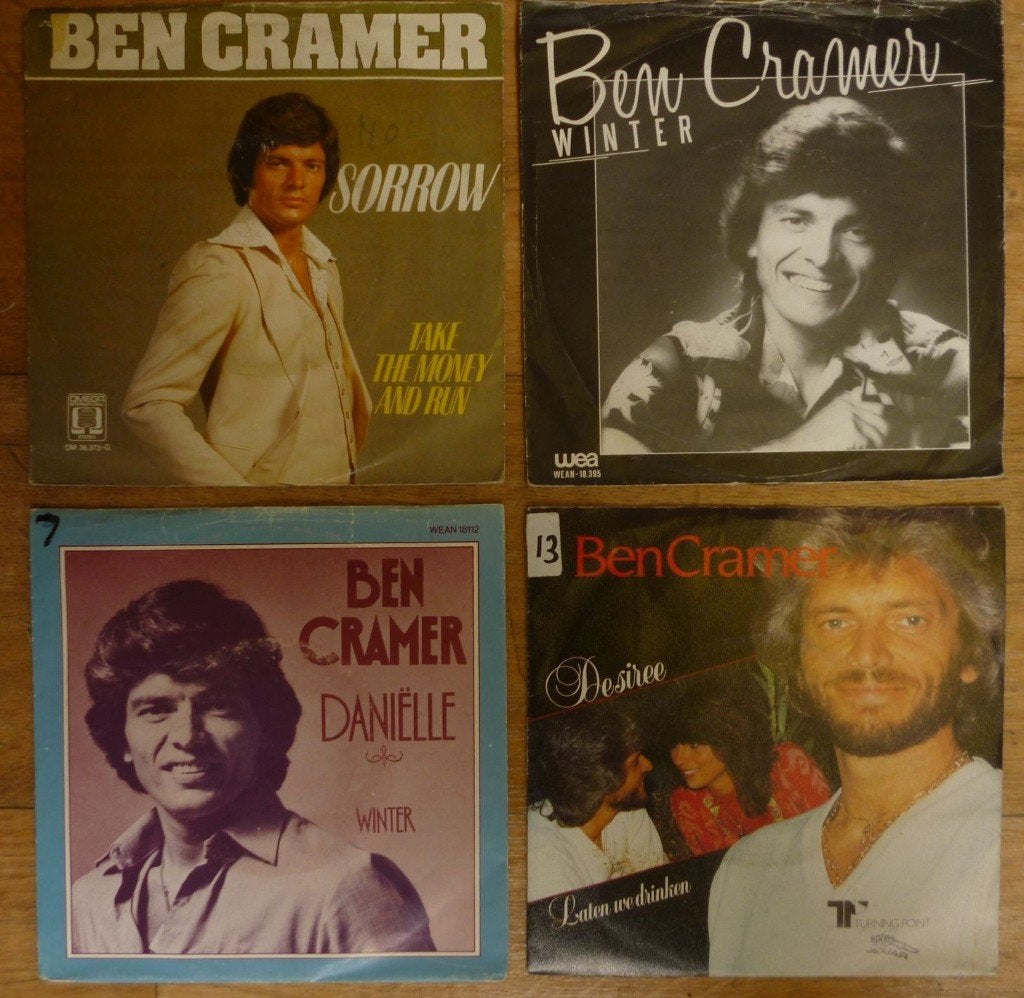 4x Singletjes 45 toeren van BEN CRAMER (18), Gebruikt, 7 inch, Ophalen of Verzenden, Overige typen