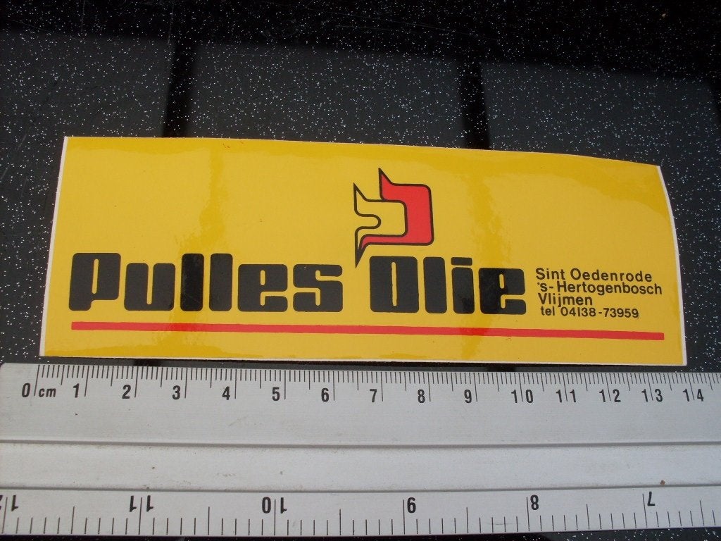 sticker Pulles olie sint oedenrode 's-hertogenbosch vlijmen, Verzenden, Zo goed als nieuw, Bedrijf of Vereniging