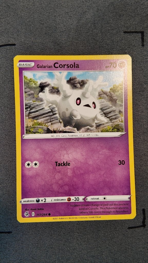 Galarian Corsola 117 Fusion Strike | Pokemon kaart, Ophalen, Zo goed als nieuw, Losse kaart
