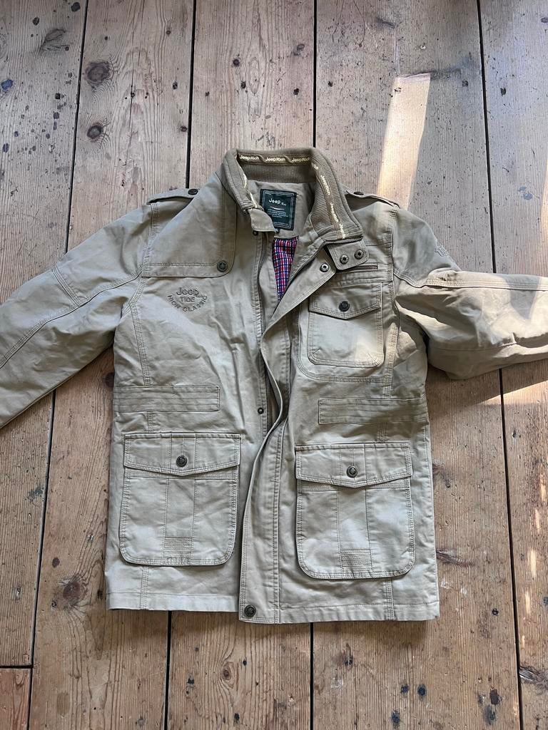 Heren JEEP Jas 2XL (valt als L), Kleding | Heren, Jassen | Zomer, Gedragen, Maat 52/54 (L), Beige, Ophalen of Verzenden
