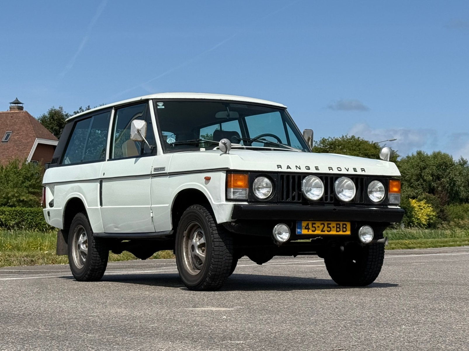 Range Rover 3.5 V8 1975 Orig. NL auto, 1 eigenaar! 76.000 km, Auto's, Stof, Wit, Origineel Nederlands, Handgeschakeld