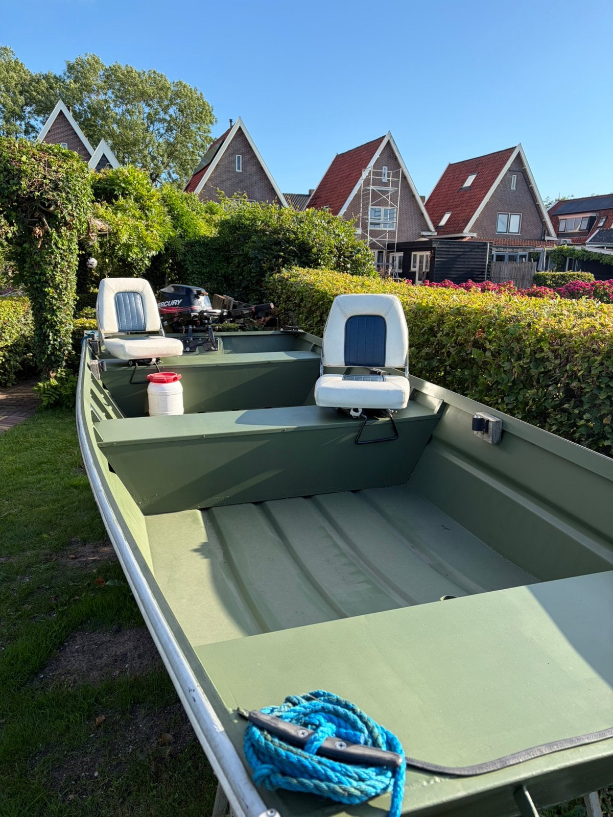 Allcraft 1442 platbodem + Mercury 8pk 4-takt kortstaart, Watersport en Boten, Vis- en Consoleboten, Gebruikt, Buitenboordmotor
