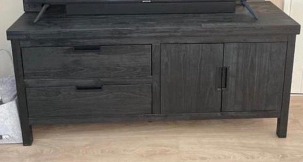 Zwart tv-kast 138x42x63 cm, Huis en Inrichting, Ophalen, Gebruikt, 100 tot 150 cm, Minder dan 100 cm