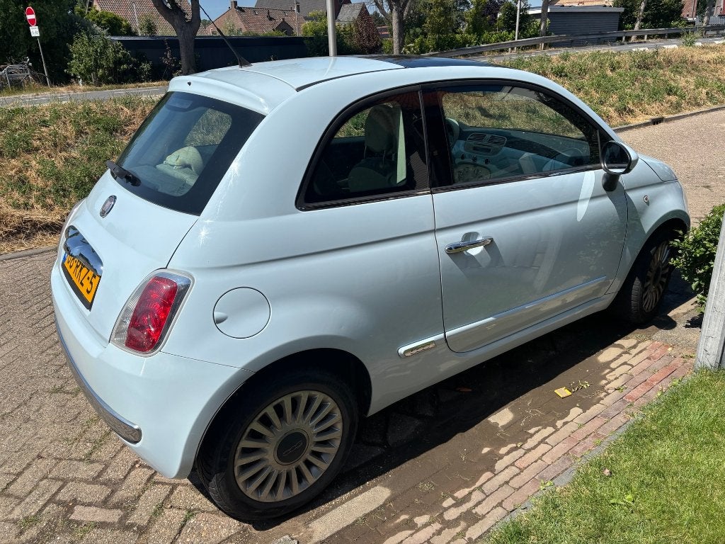 Fiat 500 1.2 C 2010 Blauw, Auto's, 4 cilinders, 840 kg, Leder en Stof, Handgeschakeld