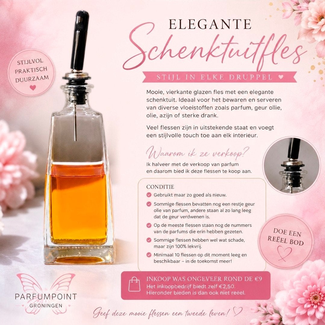 Elegante Schenktuitfles - Stijlvol & Praktisch, Ophalen, Zo goed als nieuw, Transparant, Glas
