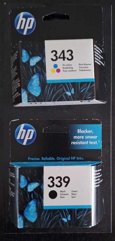 HP Deskjet inkt cartridges 343 (Kleur) en 339 (Zwart), Ophalen of Verzenden, Nieuw, Cartridge, HP origineel