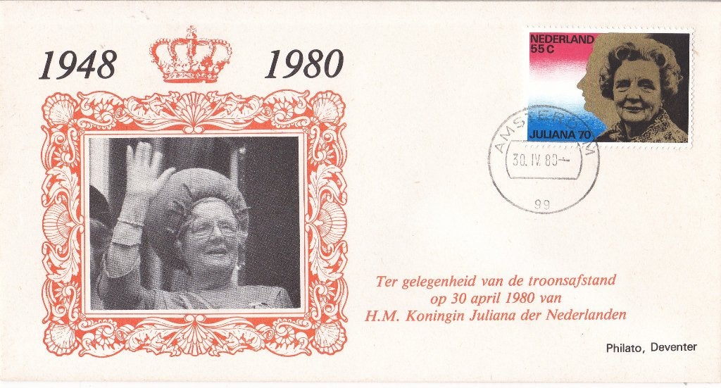 Troonsafstand Koningin Juliana – 30 april 1980, Postzegels en Munten, Verzenden, Envelop