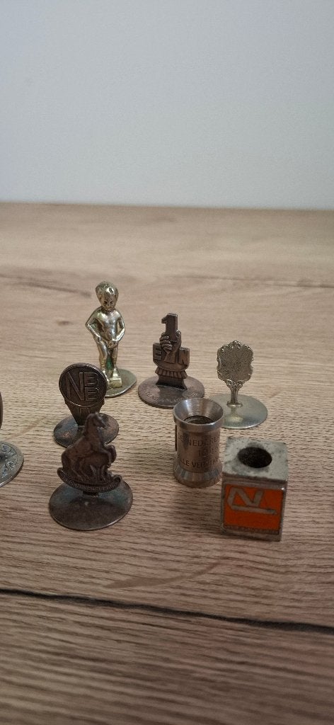 Lot vintage standaardjes en curiosa 8 stuks verzilverd, Ophalen of Verzenden