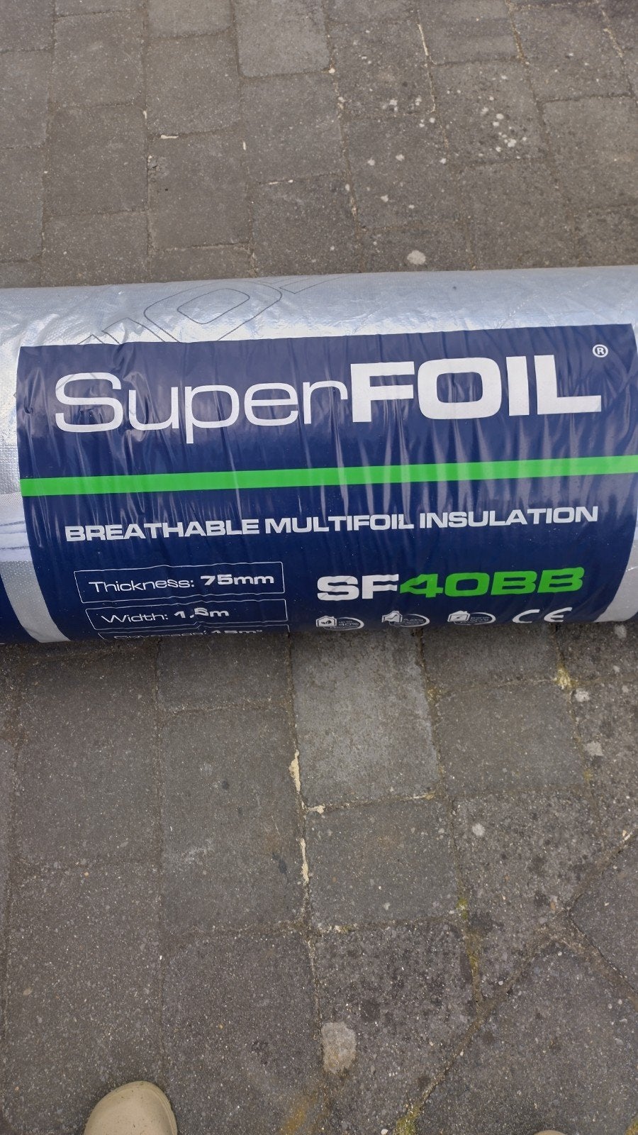Partij SuperFOIL SF40BB isolatiefolie 80m² €12,50 per m2, Doe-het-zelf en Verbouw, Isolatie en Afdichting, Minder dan 4 cm, Nieuw