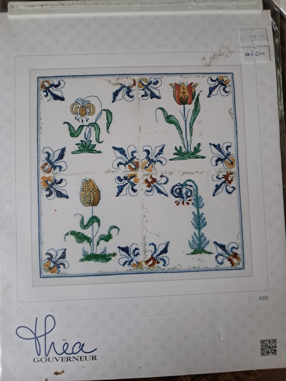 Thea Gouverneur Borduurpakket - Antieke Tegels, Bloemen, Ophalen of Verzenden, Nieuw, Handborduren, Borduurpakket