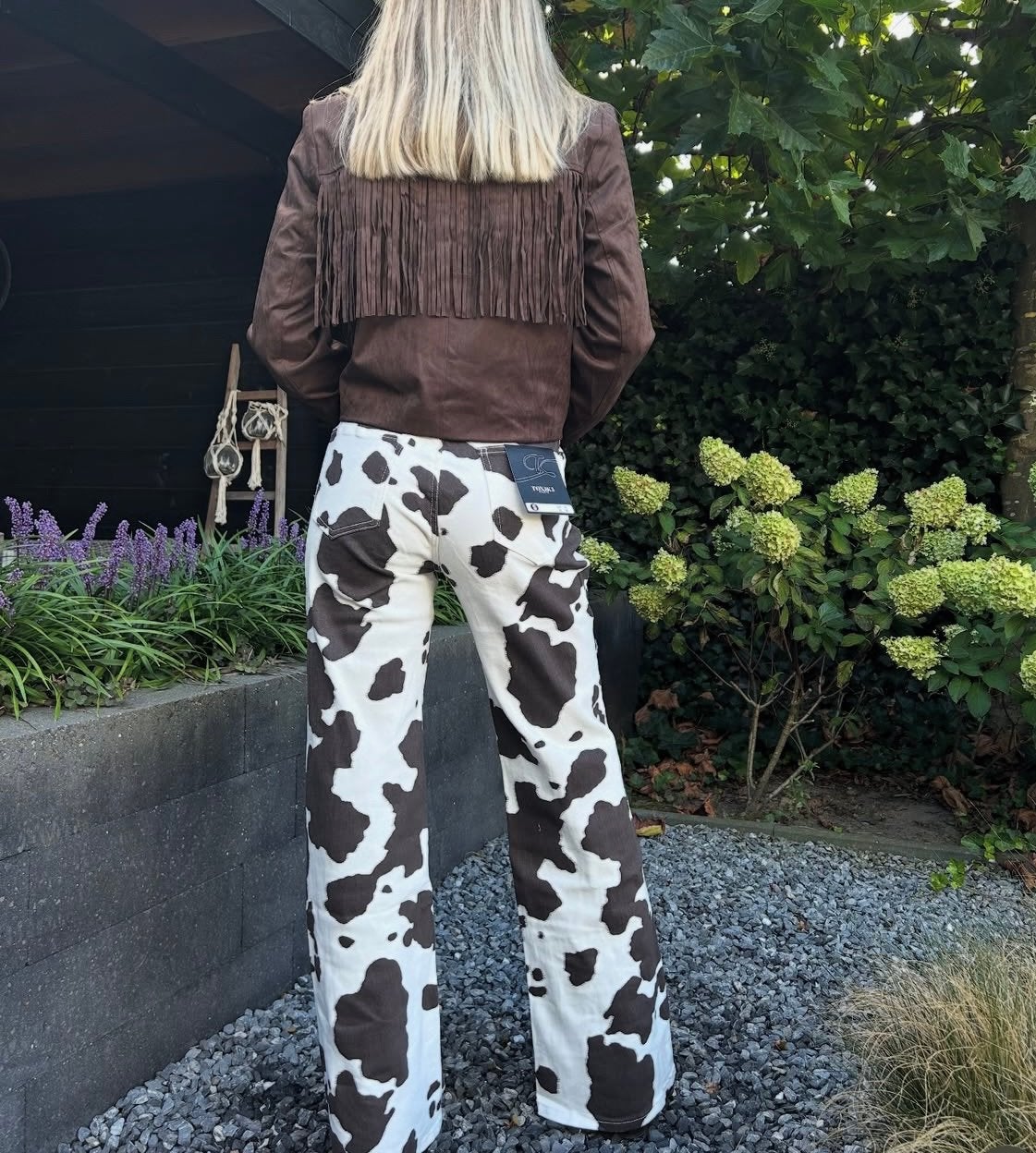 TOXIK jeans koeienprint mt S, M en L