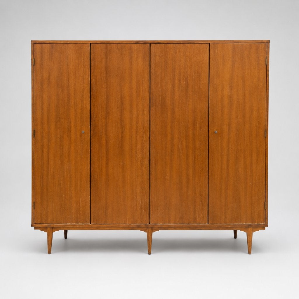 Vintage design kledingkast linnenkast jaren '60 '70 design, Verzenden, Gebruikt, 50 tot 75 cm, 150 tot 200 cm