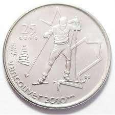 Canada - 25 cent 2009 - Cross Country Skiing circulated, Verzenden, Noord-Amerika, Losse munt
