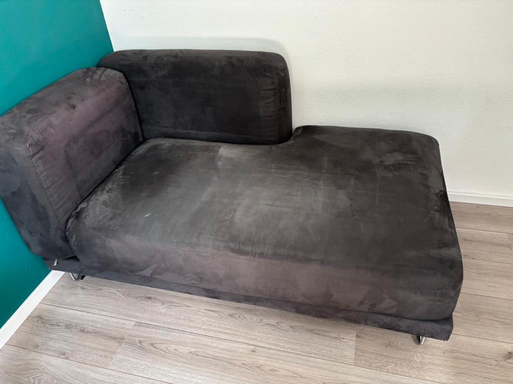 Loung bankje (grijs), Ophalen, Tweepersoons, 75 tot 100 cm, Zo goed als nieuw