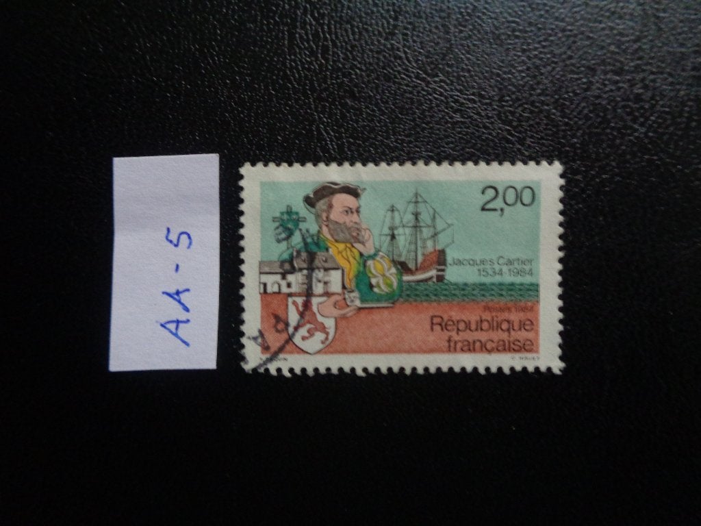 frankrijk - zeevaarder j.cartier 1984 (aa-5), Postzegels en Munten, Ophalen of Verzenden, Gestempeld
