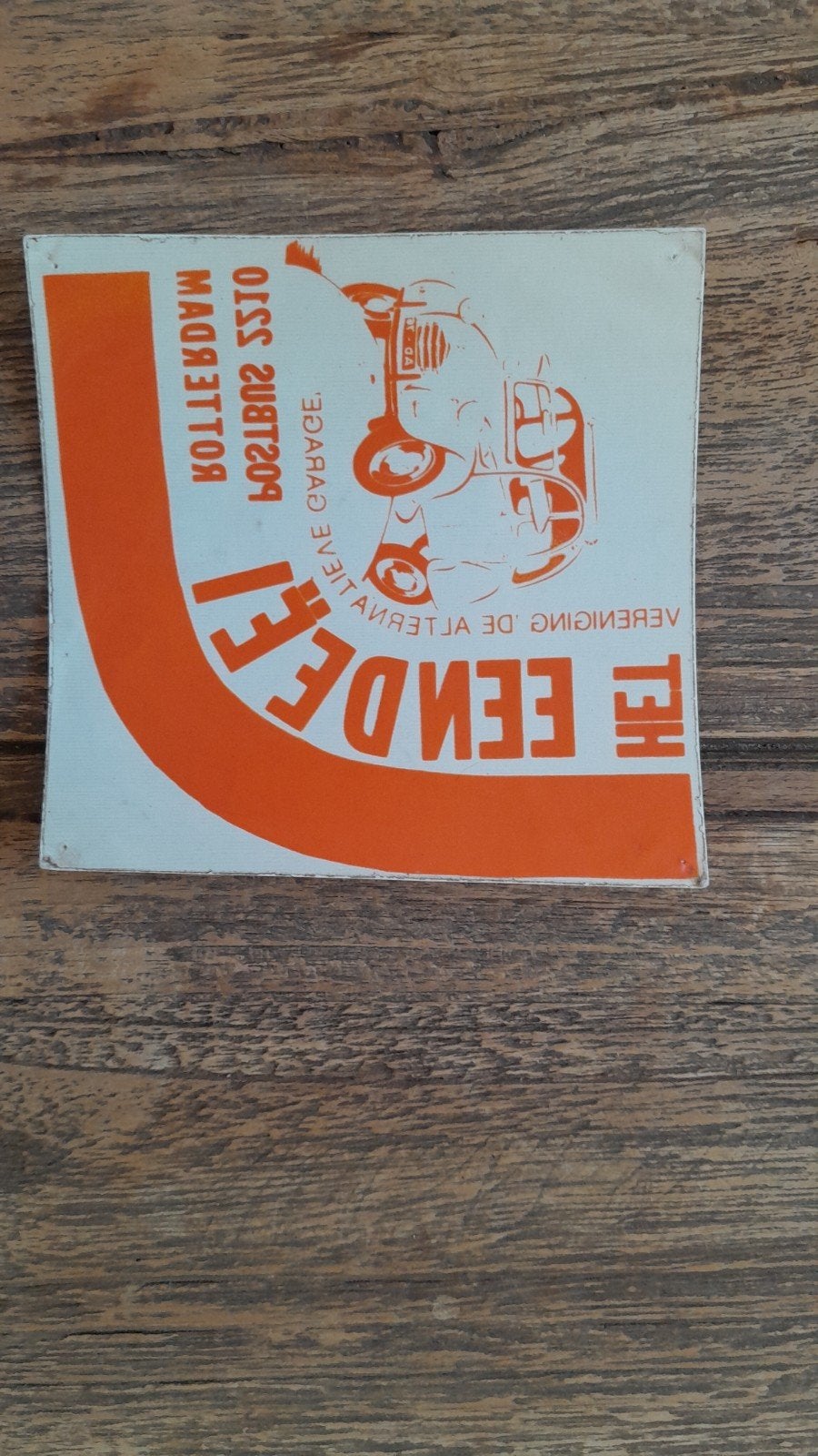 Vintage sticker: Het Eendei - De Vlierbergse Garage, Ophalen of Verzenden, Zo goed als nieuw, Auto of Motor