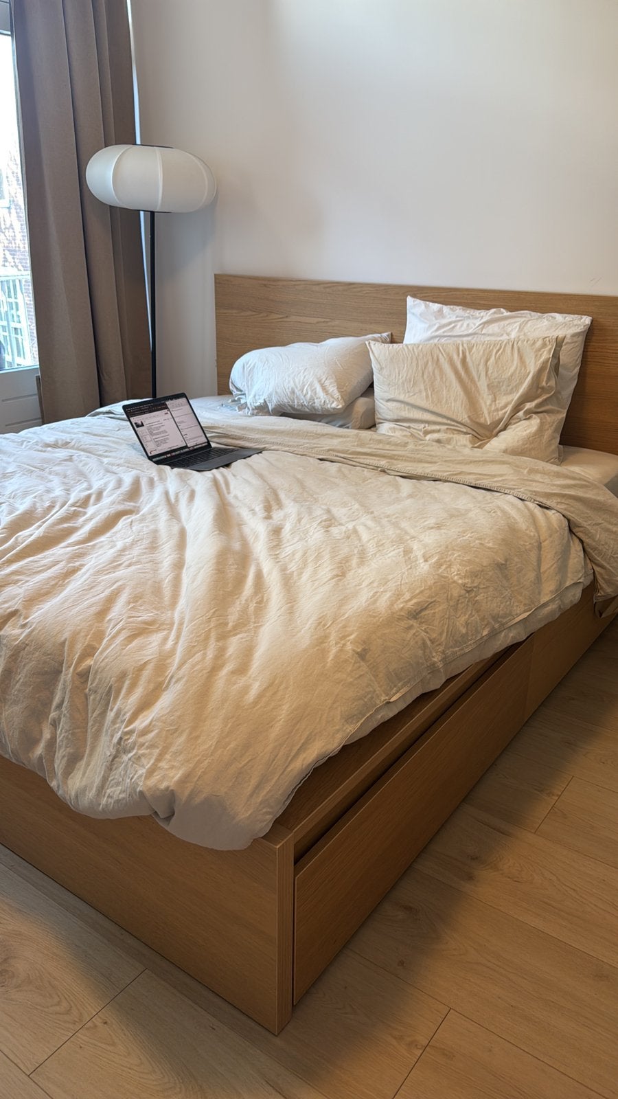 IKEA MALM Bed  cm, Ophalen of Verzenden, Zo goed als nieuw, Tweepersoons